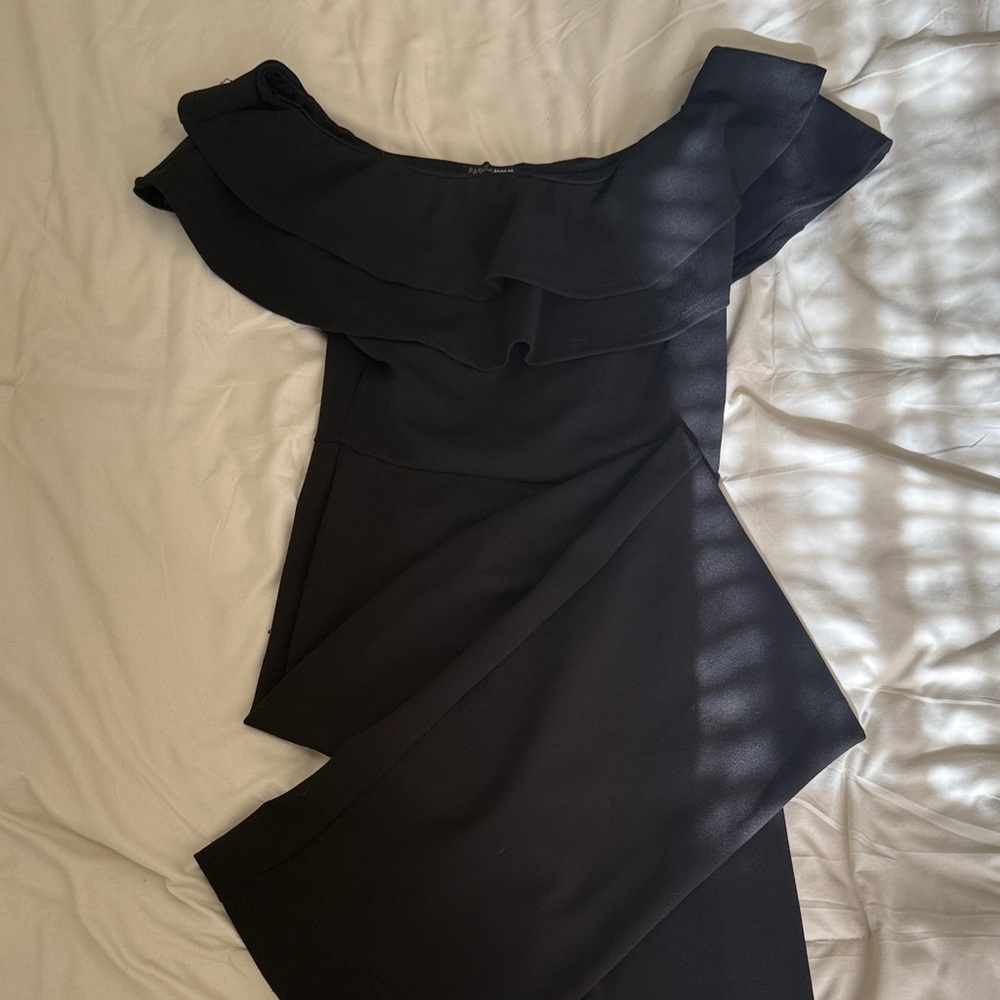 Off shoulder black jumpsuit